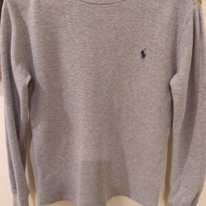 Ralph Lauren Heather Gray Waffle Knit Shirt